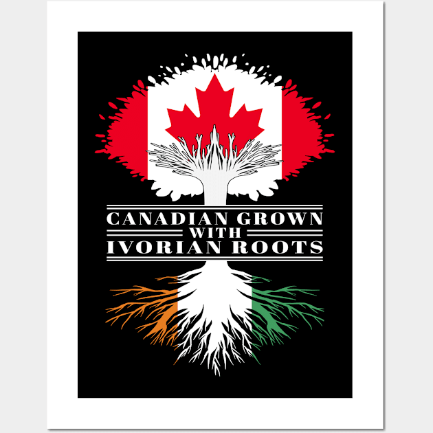 Canadian Grown With ivorian Roots canada Cote D'ivoire Flag Tree Wall Art by BramCrye